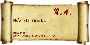 Mádi Anett névjegykártya