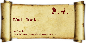 Mádi Anett névjegykártya